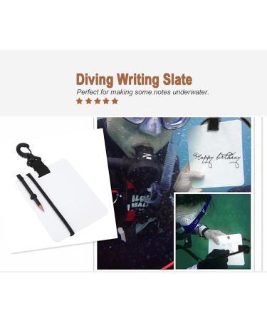 Diving Writing Slate Board with Swivel Clip and Graphite Pencil - Portable Dive Accessory - Buy Online on GoSupps.com