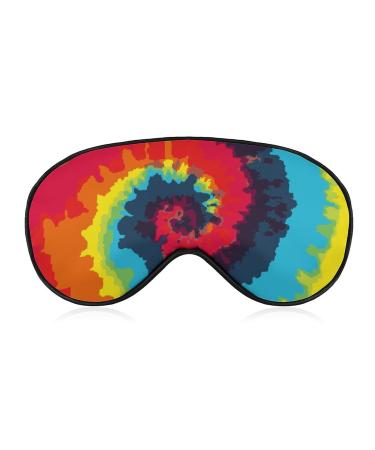 Tie Dye Sleep Mask for Women Adjustable Sleeping Eye Shades Cover with Elastic Strap