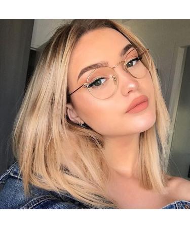 Junsika Blue Light Filter Glasses - Classic Round Metal Frame Non-Prescription Anti-Blue Light Unisex PC Gaming Glasses - A1: Black - Buy Online on GoSupps.com