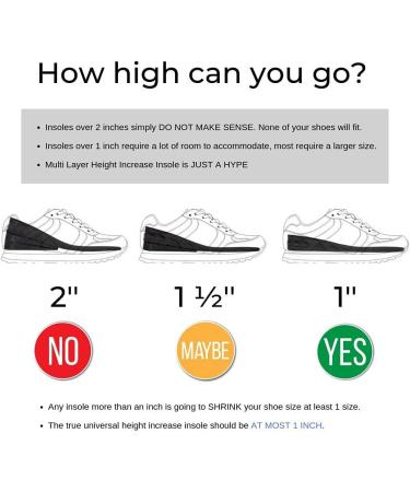 Men's Full Length Breathable Height Increase Insole - 1 Inch Taller Lifts/Heel Inserts | IK206 - Buy Online on GoSupps.com