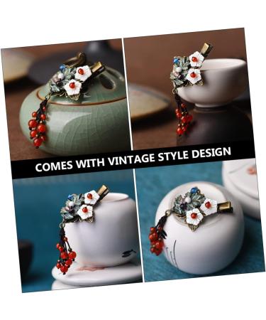 FRCOLOR Vintage Hair Clips tassel clip Clips Metal Alligator Clips Hairdressing Clips Leaf Bobby Pin Retro Clips japanese costume Miss shell flower green Womens Hair Clips - Buy Online on GoSupps.com