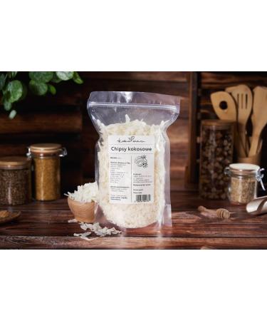 Kuchnia Zdrowia - Coconut chips - Vegan - No additives - High quality - Leak proof packaging with zip - Doypack: (500g) - Buy Online on GoSupps.com