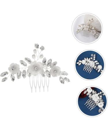 Didiseaon Rhinestone Flower Hair Comb Wedding Hair Comb for Bridal Rhinestone Hair Comb Bridal Hair Accessories Wedding Bridal Hair Comb Decor Tiara Pearl Crystal Veil White Bride - Buy Online on GoSupps.com