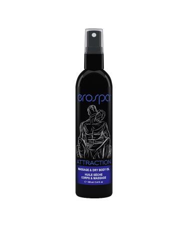 Couples Massage Oil - 3.4flOz - Aromatic Dry Body Oil for Couples - Perfect for Sensual Massages & as Moisturizing Body Oil - with Coconut & Hemp Oil - Non-Greasy & 100% Body-Safe (Attraction)