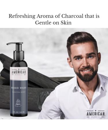 Beard Wash for Sensitive Skin | American Shaving Co | Charcoal Infused | Softens Beard Eliminates Dandruff & Frizziness | 8 oz - Buy Online on GoSupps.com