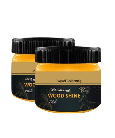 LINGDANG Wood Seasoning Beewax Beewax Polish for Wood & Furniture Metal & Leather Complete Solution Furniture Care Home Cleaning Protect and Enhance The Shine 80g (2pcs)