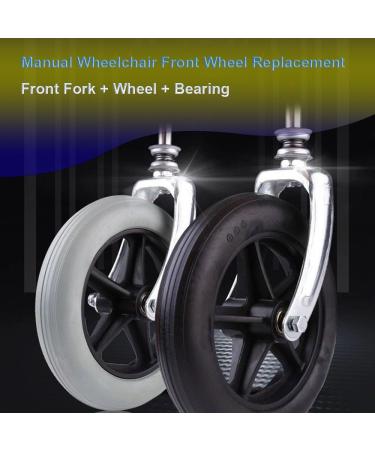 Front Wheel with Front Fork Wheelchair Front Castor Wheels 6" 7" 8" Wheelchair Caster Replacement Wheel 2 Pieces Solid Wheel Accessories(Gray 8"(200mm)) 8"(200mm) Gray - Buy Online on GoSupps.com