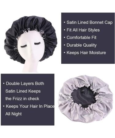 Satin Silk Bonnet for Sleeping - Blue & Beige, Afro Black and Curly Hair - Buy Online on GoSupps.com