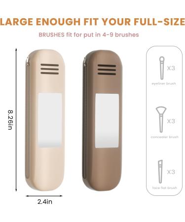 Travel Makeup Brush Holder with Mirror | Silicone Cosmetic Organizer with Zipper | Large Makeup Travel Essentials for Women - Buy Online on GoSupps.com