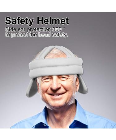 Breathable Protective Hat for Seniors | Impact Prevention Head Cap with Hearing Protection - Light Grey - Buy Online on GoSupps.com