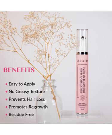Kerotin Precision Hair Growth Serum - Hairline Edges & Bald Spot Treatment | Natural Follicle Revitalizer with Castor Oil, DHT Blocker, Biotin | Made in USA - Buy Online on GoSupps.com