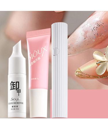 Fovolat Soft Gel Nail Tips Glue - Nail Glue Kit for Press On Tips | Long Lasting Adhesive Solid Rhinestone Glue with Remover and Curing Lamp for Acrylic Nails Extension - Buy Online on GoSupps.com