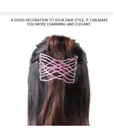 MOUMOUTEN Magic Hair Comb - Stretchable Beading Hair Slide Elastic Hair Comb Beading Hair Accessory for Weddings and Daily Use (Pink) - Buy Online on GoSupps.com