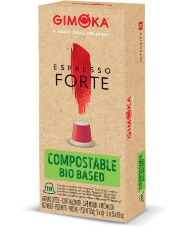 Gimoka Blend Espresso High Intensity 11-100 Capsules Compostable and biodegradable - Compatible with Nespresso* home coffee machines - Made in Italy (pack of 10 x 10) - Buy Online on GoSupps.com