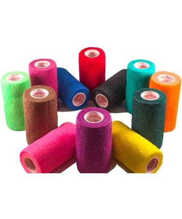 4 Vet Wrap Tape Bulk - Self-Adhesive Flex Bandage for Pets | Assorted Colors, 6-24 Packs Available - Buy Online on GoSupps.com