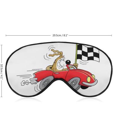 Light-Blocking Funny Dog Sports Car Sleep Mask | Soft Cartoon Eye Cover for Women & Men | Adjustable Comfortable Blindfold - Buy Online on GoSupps.com