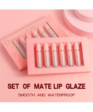 BonnieStore 6Pcs Matte Liquid Lipstick Set - Long Lasting, Waterproof Velvet Lip Gloss in 6 Colors - Buy Online on GoSupps.com