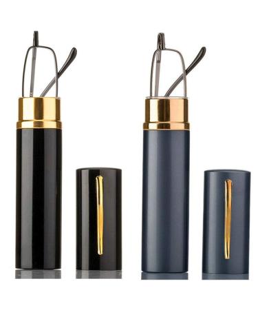 Kokobin flexible metal reading glasses visual aid feather-hinge reading help unisex reader with glasses case such as pen holder (2 stueck 1.0 diopttria) 2 stueck +1.0 dioptria - Buy Online on GoSupps.com