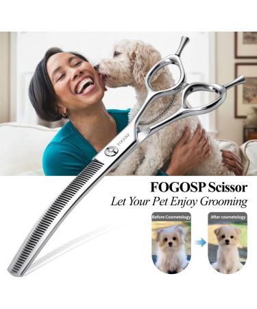 FOGOSP 7.5'' Curved Thinning Shears for Dogs - Professional Medium Large Dog Grooming Shears with 35% Thinning Rate - Buy Online on GoSupps.com