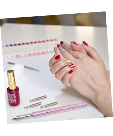 Beavorty 1 Set nail art pen DIY embroidery tool multi placer nail calligraphy pen builder gel brush handmade pens nails tools nail dotting tools nail pen Drilling Stainless steel design pen - Buy Online on GoSupps.com