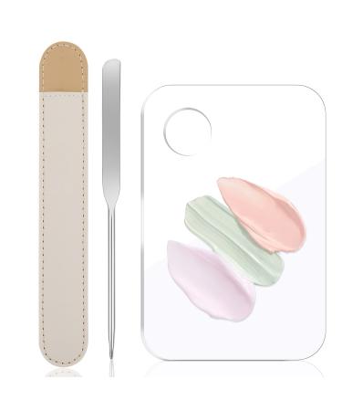 WLLHYF Foundation Spatula Korean Makeup Spatula Stainless Steel MakeUp Mixing Palettes Picasso Spatula Makeup Cosmetic Tool for Eye Shadow Eyelash Nail Art for Women Girls (Style A)
