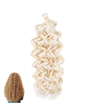 Traziewell Hair Extensions Curly Pre Stretched Braiding Wave Synthetic High Temperature Fiber Crochet Blonde Hair Extensions 1122 FH001122 L