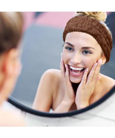 3-Piece Spa Facial Headband Set for Women - Perfect for Makeup, Washing Face, Spa, Yoga, Sports - Elastic Head Wrap in Pink, Gray, Dark Brown - Buy Online on GoSupps.com