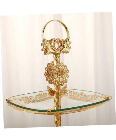 Alipis European Style Fruit Plate Food Tray Decor Cake Stand Golden Tea Table Fruit Plates Desk Child Glass - Buy Online on GoSupps.com