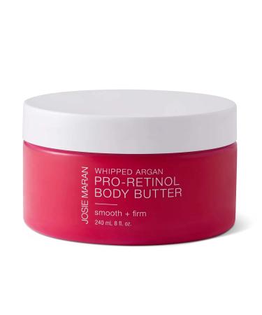 Josie Maran Pro Retinol Argan Oil Body Butter (8oz Unscented) - Vitamin E Skincare Lotion - Hydrating Face Care Cream - Pure Organic Scar Moisturizer Treatment - Natural Stretch Mark Remover Serum