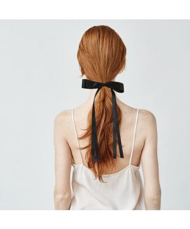 4pcs Hair Bows for Women Ribbon Long Tail Bowknot Hair Clips Elegant Tassel Hair Bow Clips Ponytail Holder Hair Accessories - Buy Online on GoSupps.com