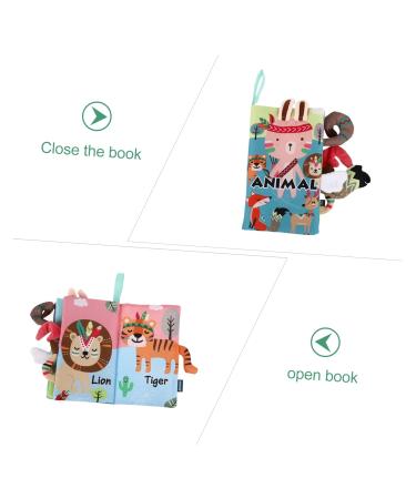 Toyvian 2-in-1 Tailing Towel Baby Book - Soft 3D Animal Knowledge & Early Education Crackling Book for Babies | Ideal for Prams - Buy Online on GoSupps.com