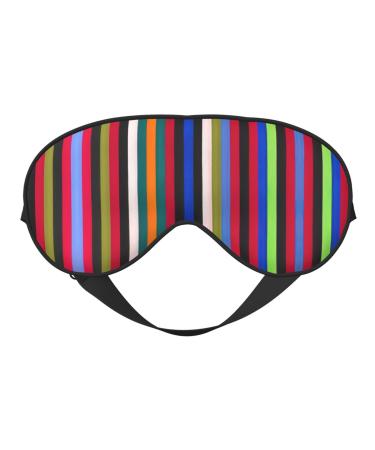 Colored Stripes Vertical Print Adult Unisex Sleep Eye Mask Light Blocking Adjustable Smooth for Deep Rest