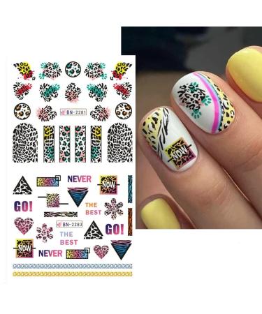 Brown Leopard Print Nail Stickers - Water Transfer Decals for Cute Nail Design - Autumn/Winter Manicure - Women/Girls Nail Decoration - Buy Online on GoSupps.com