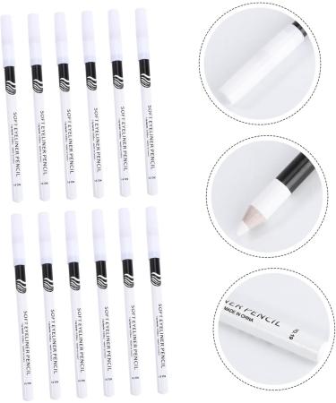 Mikinona 12pcs Eyeliner Pencil White Eyeliner Pen Liquid Eyeliner Brow Pen Water Proof Makeup Set Wooden Pole - Buy Online on GoSupps.com