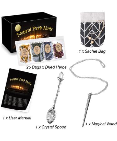 Dried Herbs and 29Pcs Witchcraft Supplies for Spells - Wicca, Pagan, Rituals, Altar Supplies - Buy Online on GoSupps.com