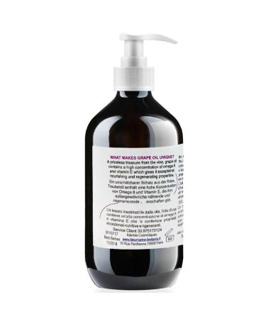 Cold-Pressed Grape Seed Oil 500ml | Natural Intensive Skin & Hair Care | Makeup Remover | Moisturizer for Face & Body | Massage & Carrier Oil - Buy Online on GoSupps.com