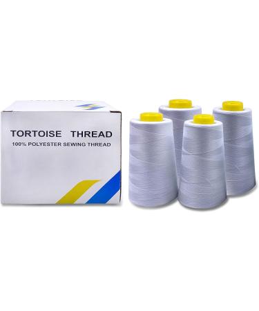 Tortoise 4 Cones 3000 Yards Sewing Thread All Purpose 100% Polyester Serger Overlock Quilting Machine - White - Buy Online on GoSupps.com