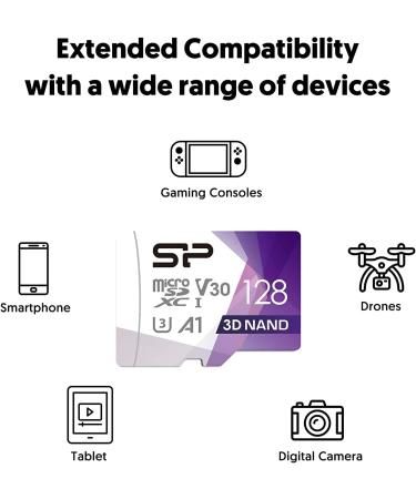 Silicon Power 128GB Micro SD Card U3 SDXC with Adapter | High Speed Memory Card for Cams, Steam Deck, DJI Pocket 2 & Drones - Buy Online on GoSupps.com
