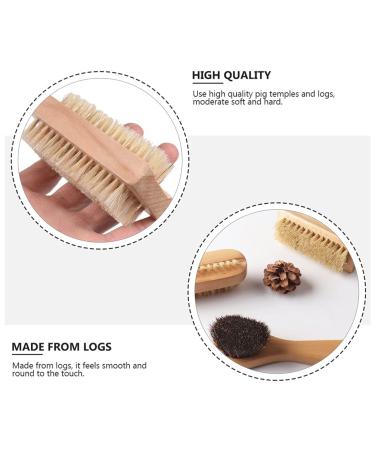 Lurrose Nail Cleaner Set - 3 Natural Bristle Brushes with Wooden Handles for Fingernail & Toenail Cleaning - Eco-Friendly Boot Brushes - Buy Online on GoSupps.com