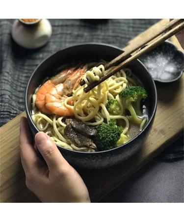 Accessories Kitchen Pantryware Multi Purpose/Salad Serveware serving bowls Mixing bowlSoup Ramen Noodle Bowl Retro Fruit Salad Vegetable Bowl Serving Mixing Bowl Creative Personality Ceramic Tableware OneSize Black - Buy Online on GoSupps.com