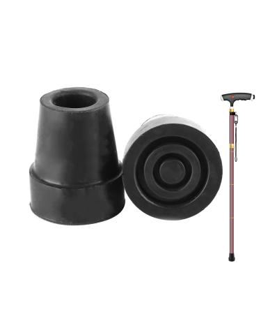 Walking Stick Rubber Ferrules Ends 2Pcs Crutch Rubber Feet 19mm Anti Slip and Wear Resistant Used for Elderly Crutches Adult Hiking Crutches Walking Sticks Black Foot Cover Accessories