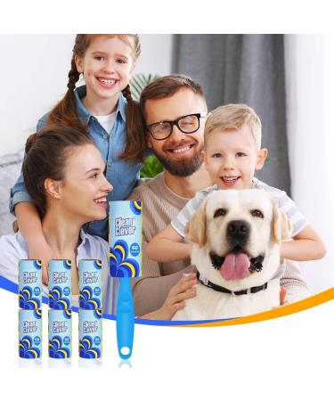 flintronic Lint Hair Roller Pet Hair Remover Super Sticky 360 Sheets Roll Paper 1 Lint Roller and 6 Replacement Heads Collecting Hair from Sweaters Pants Shirts Suits Skirts Carpets #2 360 Sheets (6*60 Sheets) - Buy Online on GoSupps.com