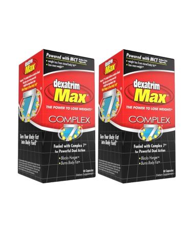 ILIOS Dexatrim Max Complex-7 | Lose Weight & Burn Fat w/Seven Healthy Ingredients Designed to Boost Energy & Reduce Hunger Packed 60 Capsules 2 Pack Packaging