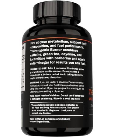 Prime Labs Thermogenic Fat Burner for Men - Weight Loss Supplement - with L-Carnitine Caffeine & Green Tea - Thermogenic Energy & Metabolic Support - Third-Party Tested Made in The USA - 60 Count - Buy Online on GoSupps.com
