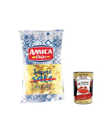 Italian Gourmet E.R. Amica Patatine Sapori di Sale Potato Chips 175 g 50% Salt + Italian Gourmet Pulp 400 g