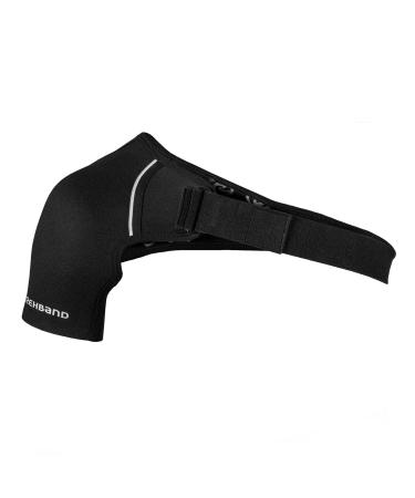 Rehband Shoulder Brace for Men & Women Adjustable Neoprene Shoulder Support for Sports & Everyday Use Shoulder Bandage for Left & Right Colour:Black Size:Medium Side:Left Medium - Left Black