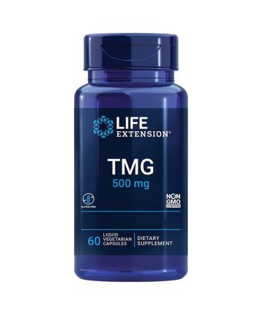 Life Extension TMG 500mg 60 Vegan Liquid Capsules Gluten Free Soy Free Vegetarian