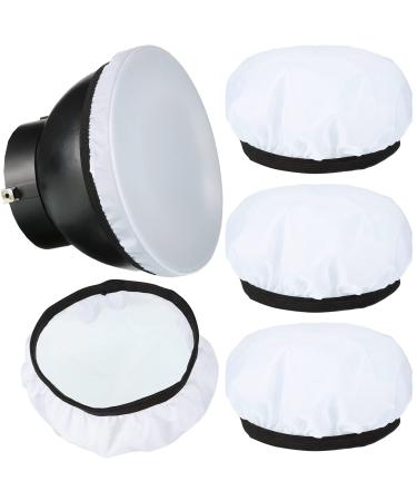 4 Pieces Diffuser Lamp Sock Soft Diffuser Lamp Cover 7 Inches/ 18 cm Standard Cloth Diffuser Light Sock Lampshade Reflector Lamp Sock for Strobe Flash Light Speedlite (White)