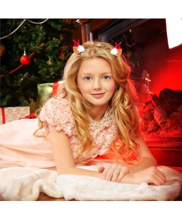 Christmas Hair Accessories 2 Pairs Christmas Hair Clips Reindeer Antlers Ears Hair Accessories Bells Headdress Hairpins Decorative for Women Girls Christmas Party Headpiece. - Buy Online on GoSupps.com