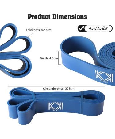 KK Resistance Bands - Pull Up & Stretch Workout Bands for Men and Women | Blue 45-115 lbs | Home Gym, Yoga, Physical Therapy - Buy Online on GoSupps.com